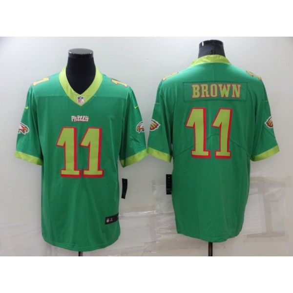 Philadelphia Eagles #11 A. J. Brown Green City Edition Limited Stitched Jersey