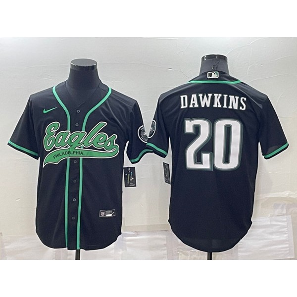 Philadelphia Eagles #20 Brian Dawkins Black Cool Base Stitched Baseball Jersey