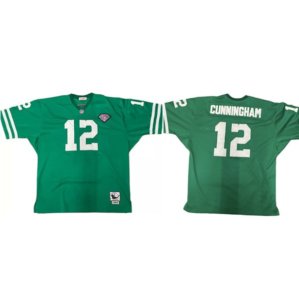 Philadelphia Eagles #12 Randall Cunningham Green 1994 75th Anniversary Stitched Jersey