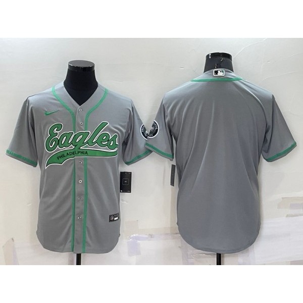 Philadelphia Eagles Blank Gray Cool Base Stitched Baseball Jersey
