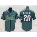 Philadelphia Eagles #20 Brian Dawkins Green With Patch Cool Base Stitched Baseball Jersey