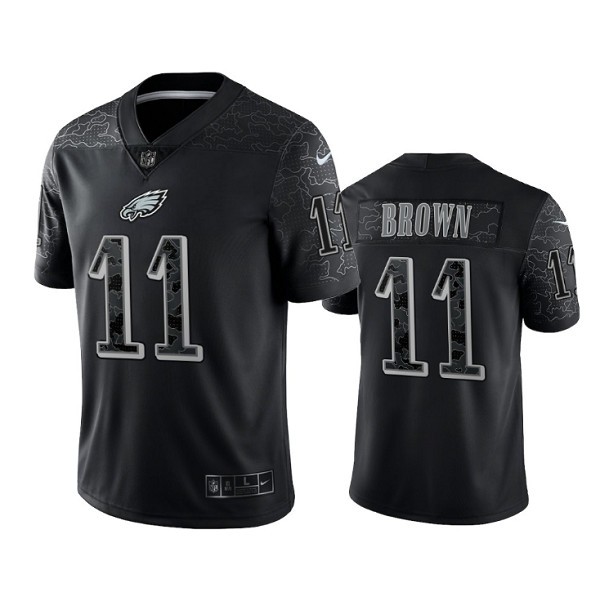 Philadelphia Eagles #11 A. J. Brown Black Reflective Limited Stitched Jersey