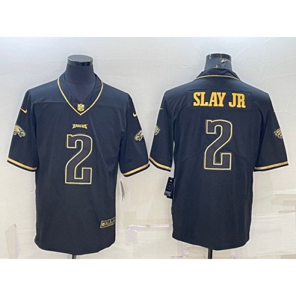 Philadelphia Eagles #2 Darius Slay JR Black Gold Vapor Untouchable Limited Stitched Jersey