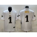 Philadelphia Eagles #1 Jalen Hurts White Gold Limited Stitched Jersey