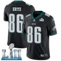 Philadelphia Eagles #86 Zach Ertz Black Super Bowl LII Bound Patch Game Event Stitched Jersey