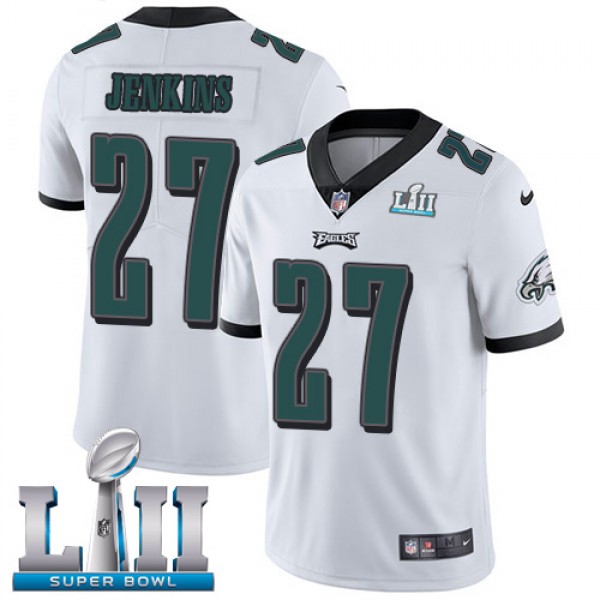 Philadelphia Eagles ##27 Malcolm Jenkins White Super Bowl LII Game Stitched Jersey