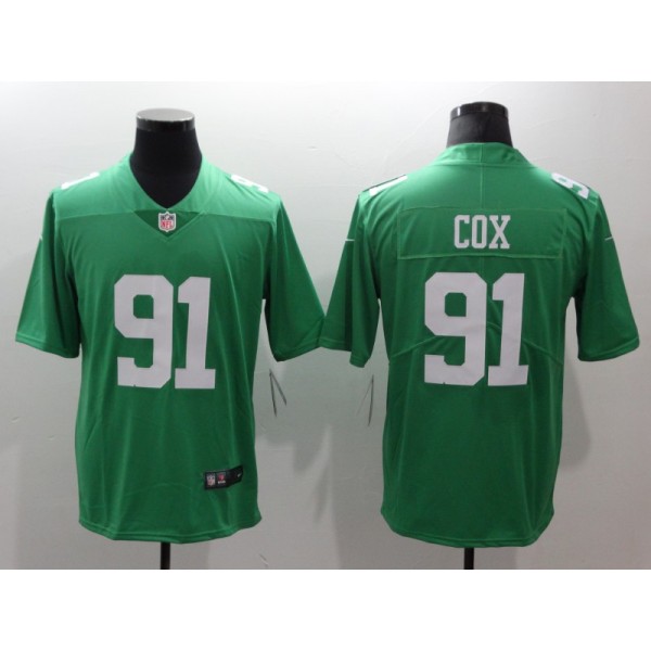 Philadelphia Eagles #91 Fletcher Cox Green Throwback Vapor Untouchable Limited Stitched Jersey