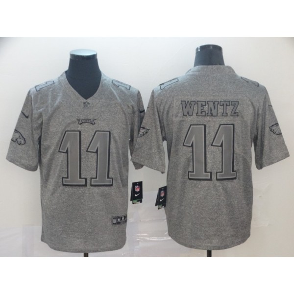 Philadelphia Eagles #11 Carson Wentz Grey Stitched Jersey
