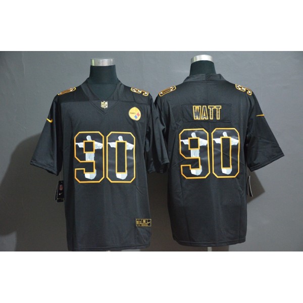 Pittsburgh Steelers #90 T. J. Watt Black Jesus Faith Edition Limited Stitched Jersey