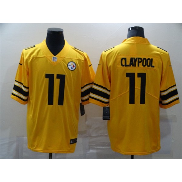 Pittsburgh Steelers #11 Chase Claypool Gold Inverted Legend Stitched Jersey