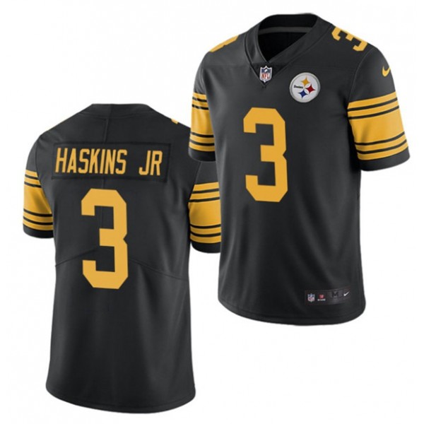 Pittsburgh Steelers #3 Dwayne Haskins Jr. Black Color Rush Limited Stitched Jersey