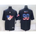 Pittsburgh Steelers #90 T.J. Watt Black USA Flag Limited Stitched Jersey
