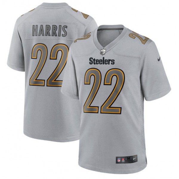 Pittsburgh Steelers #22 Najee Harris Grey Atmosphere Fashion Stitched Game Jersey