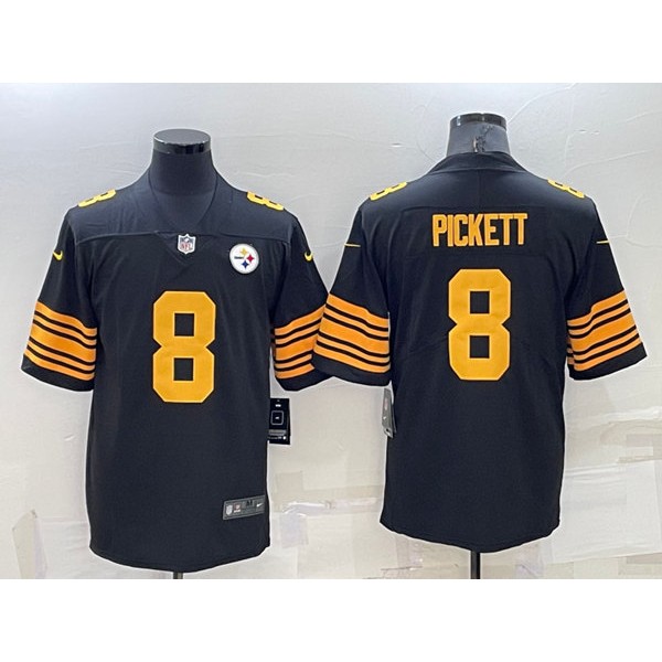 Pittsburgh Steelers #8 Kenny Pickett Black Color Rush Stitched Jersey