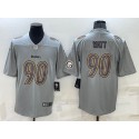 Pittsburgh Steelers #90 T.J. Watt Gray With Patch Atmosphere Fashion Stitched Jersey