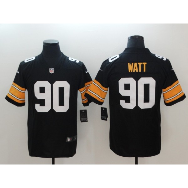 Pittsburgh Steelers #90 T. J. Watt Black Team Color Stitched Vapor Untouchable Limited Nike Jersey
