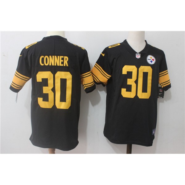 Pittsburgh Steelers #30 James Conner Black Stitched Limited Rush Nike Jersey