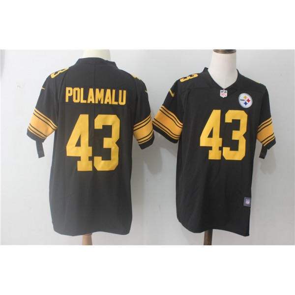 Pittsburgh Steelers #43 Troy Polamalu Black Limited Rush Stitched Nike Jersey