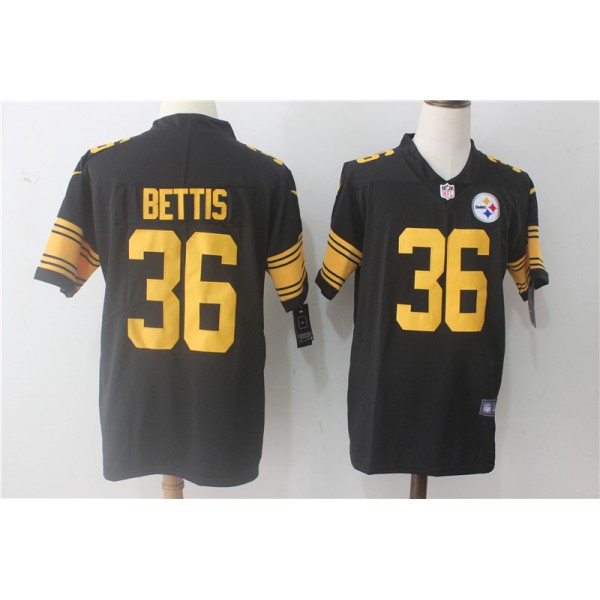 Pittsburgh Steelers #36 Jerome Bettis Black Limited Rush Stitched Nike Jersey