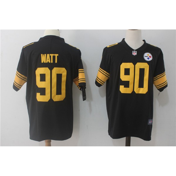 Pittsburgh Steelers #90 T.J. Watt Black Limited Rush Stitched Nike Jersey