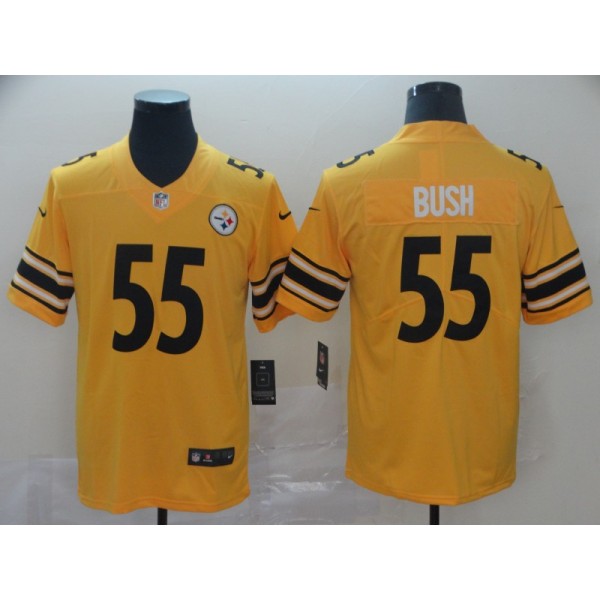 Pittsburgh Steelers #55 Devin Bush Gold Inverted Legend Stitched Jersey