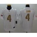 Raiders #4 Derek Carr White Stitched Limited Salute To Service Nike Jersey