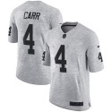 Raiders #4 Derek Carr Gray Stitched Limited Gridiron Gray II Nike Jersey