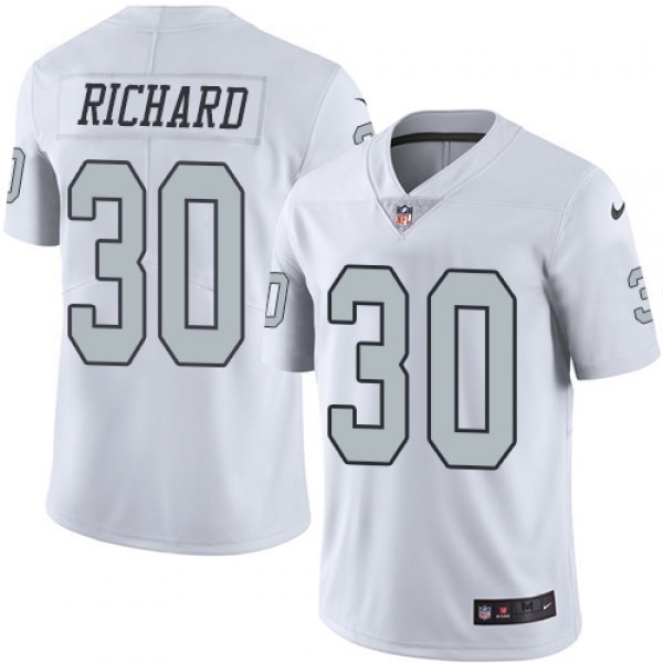 Raiders #30 Jalen Richard White Stitched Limited Rush Nike Jersey