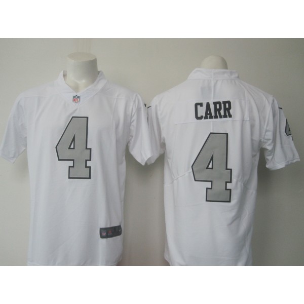 Raiders #4 Derek Carr White Limited Rush Stitched Nike Jersey