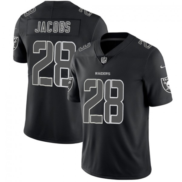 Raiders #28 Josh Jacobs Black Impact Limited Stitched Jersey