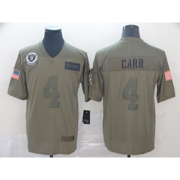 Raiders #4 Derek Carr 2019 Camo Salute To Service Limited Stitched Jersey.
