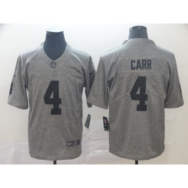 Raiders #4 Derek Carr Grey Limited Stitched Jersey