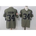 Raiders #34 Bo Jackson Olive Salute To Service Limited Stitched Jersey