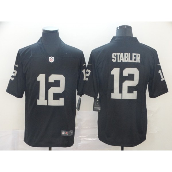 Raiders #12 Kenny Stabler Black Vapor Untouchable Limited Stitched Jersey