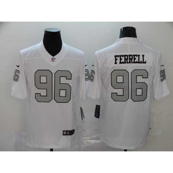 Raiders #96 Clelin Ferrell White Color Rush Limited Stitched Jersey