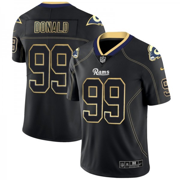 Rams #99 Aaron Donald 2018 Lights Out Black Color Rush Limited Stitched Jersey