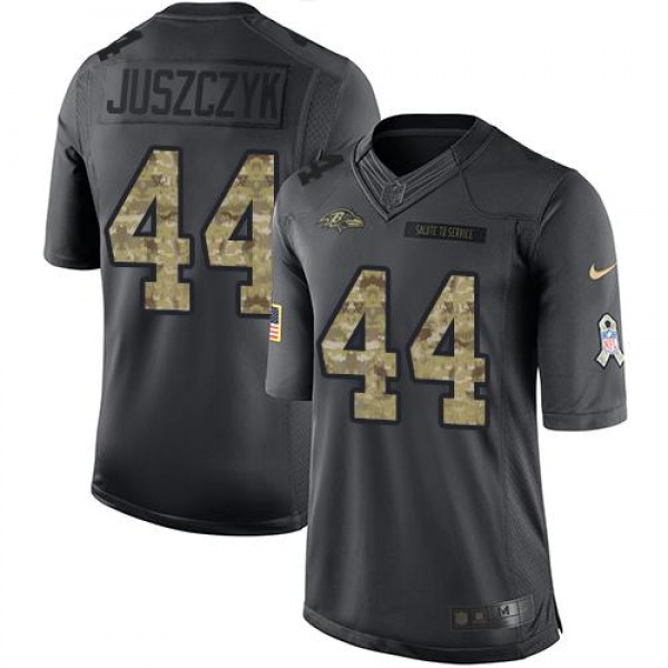 Ravens #44 Kyle Juszczyk Black Stitched Limited 2016 Salute To Service Nike Jersey