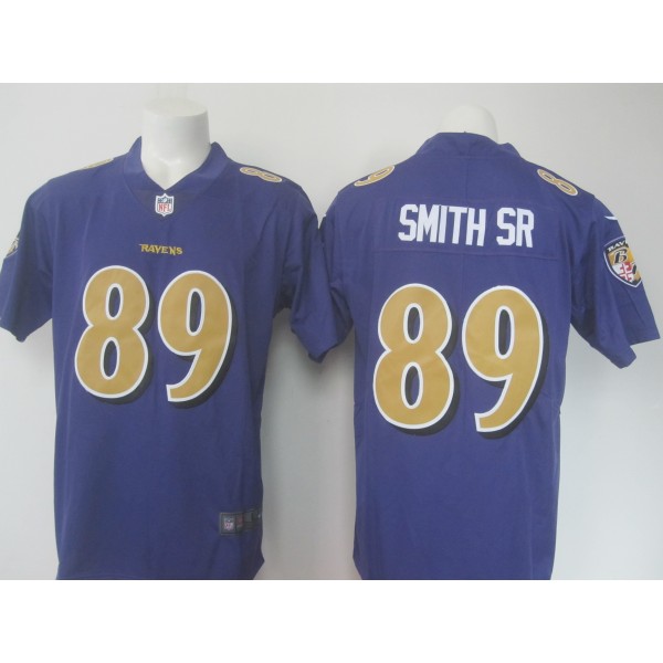 Ravens #89 Steve Smith Sr. Purple Limited Rush Nike Jersey
