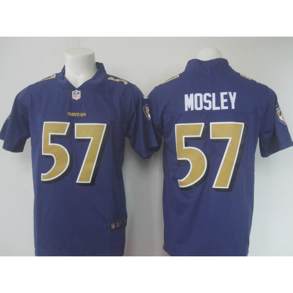Ravens #57 C.J. Mosley Purple Rush Stitched Nike Jersey