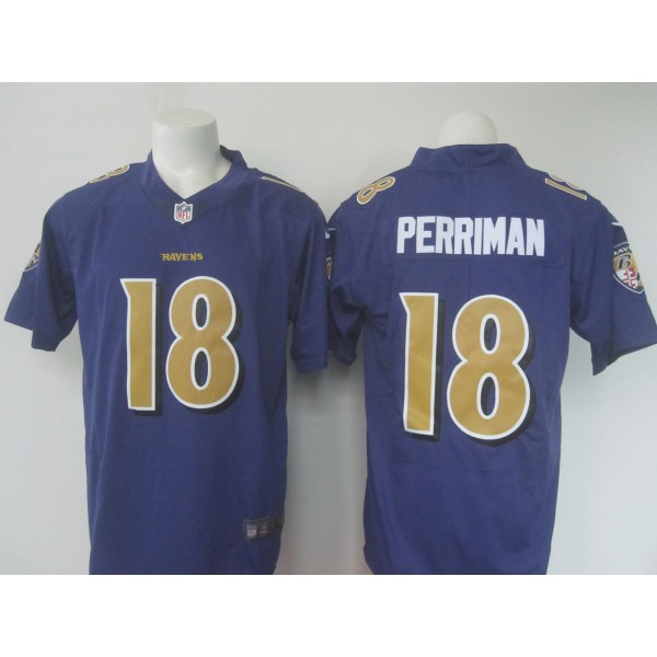 Ravens #18 Breshad Perriman Purple Limited Rush Nike Jersey