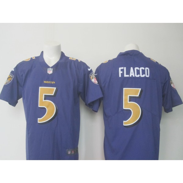Ravens #5 Joe Flacco Purple Limited Rush Nike Jersey