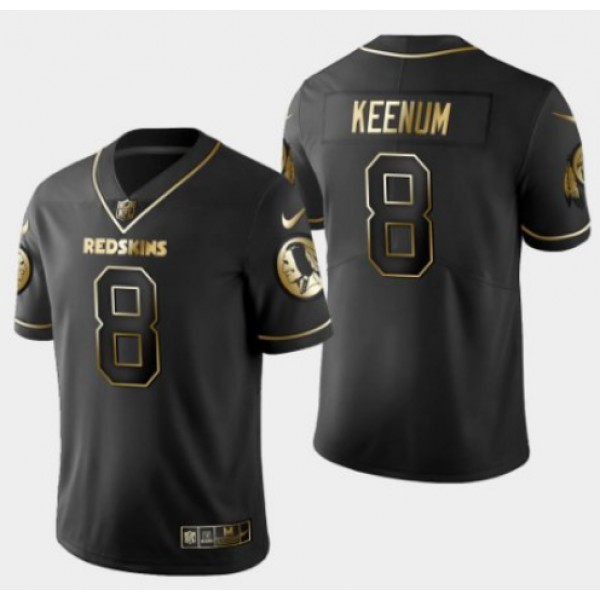 Redskins #8 Case Keenum 2019 Black Gold Edition Stitched Jersey