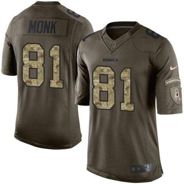 Redskins #81 Art Monk Green Stitched Limited Salute To Service Nike Jersey