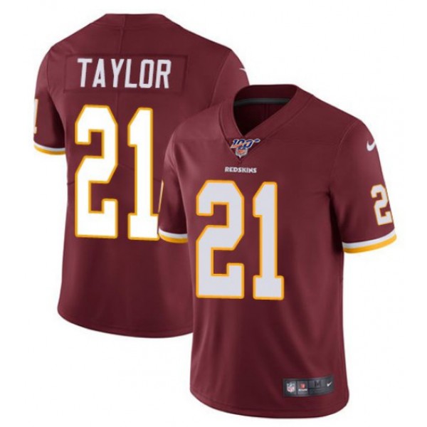 Redskins 100th #21 Sean Taylor Red Limited Stitched Jersey