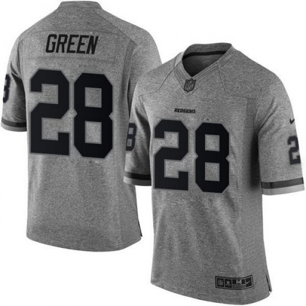 Redskins #28 Darrell Green Gray Stitched Limited Gridiron Gray Nike Jersey