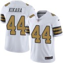 Saints #44 Hau'oli Kikaha White Stitched Limited Rush Nike Jersey