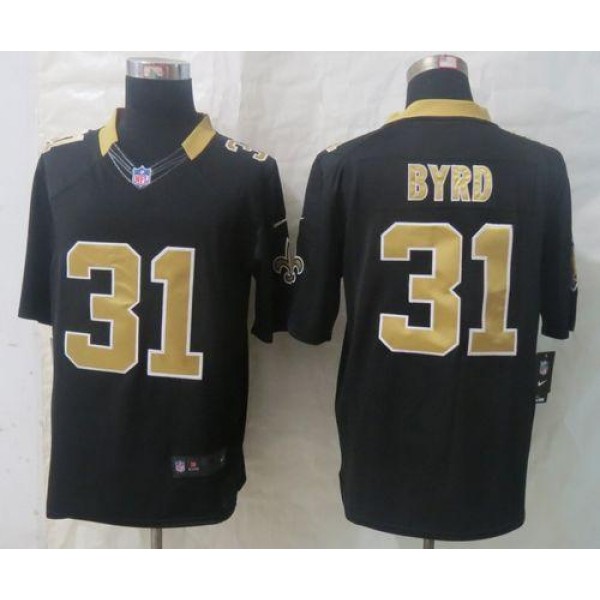 Saints #31 Jairus Byrd Black Team Color Stitched Limited Nike Jersey