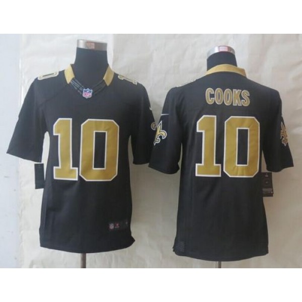 Saints #10 Brandin Cooks Black Team Color Stitched Limited Nike Jersey