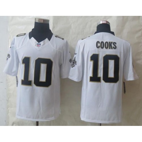 Saints #10 Brandin Cooks White Stitched Limited Nike Jersey