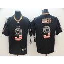 Saints #9 Drew Brees 2018 Black USA Flag Color Rush Limited Fashion Stitched Jersey